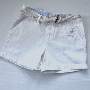 NWT G&M Genesis Twill White Shorts With Rope Belt Size 10